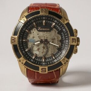 Zancan Chronograph Quartz Watch HWZ003 Brown Leather Strap. UNTESTED *READ*